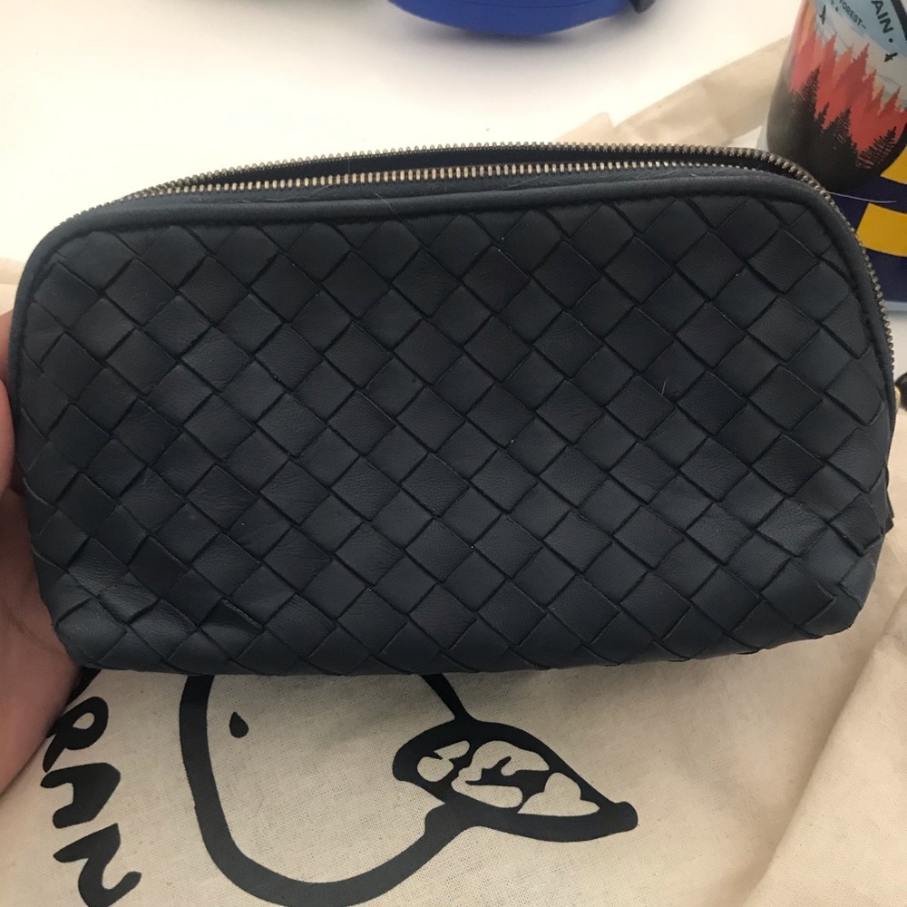Bottega Veneta Navy Blue Leather Small Bag